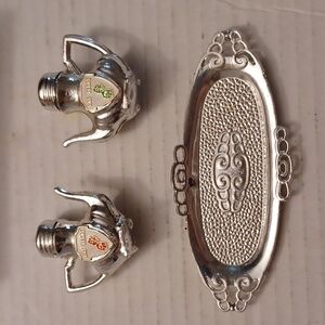 4/$40 New Las Vegas Silver Salt & Pepper Tray Set